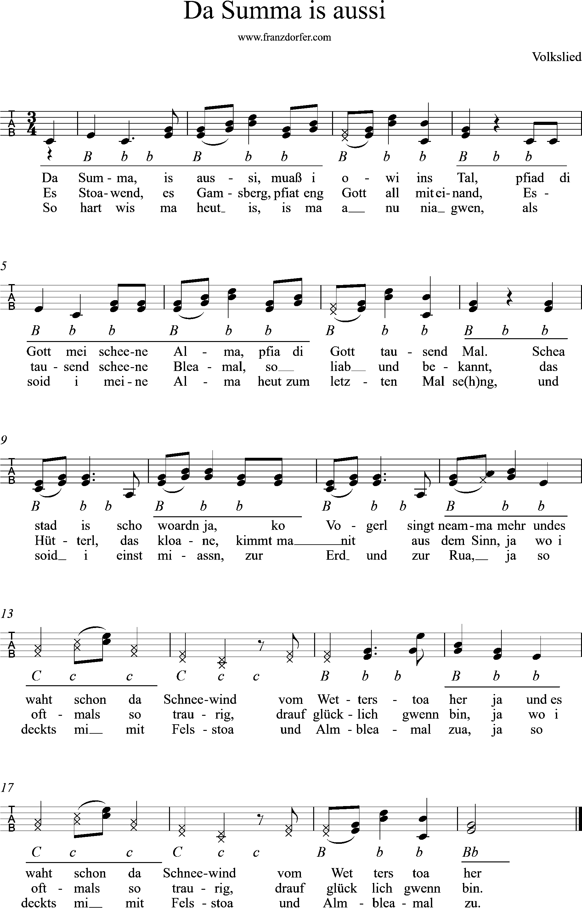 Griffschrift - Da summa is aussi Steirische harmonika lernen - da summa is aussi